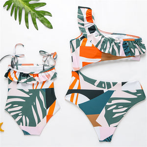 Final Sale -- Tropical Print Family Matching Swimsuit - Cara Mia Kids