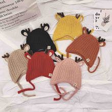 Load image into Gallery viewer, Raindeer Hand-Crocheted Beanie - Cara Mia Kids