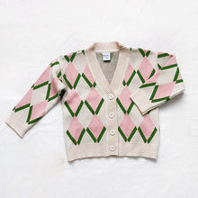 Load image into Gallery viewer, Cashmere Blend Argyle Cardigan Sweater - Cara Mia Kids