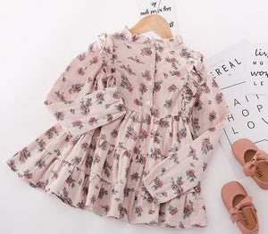 Floral Linen Dress - Cara Mia Kids