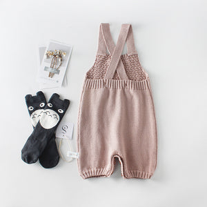 Dusty Rose Knitted Overall - Cara Mia Kids
