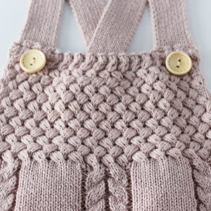 Dusty Rose Knitted Overall - Cara Mia Kids