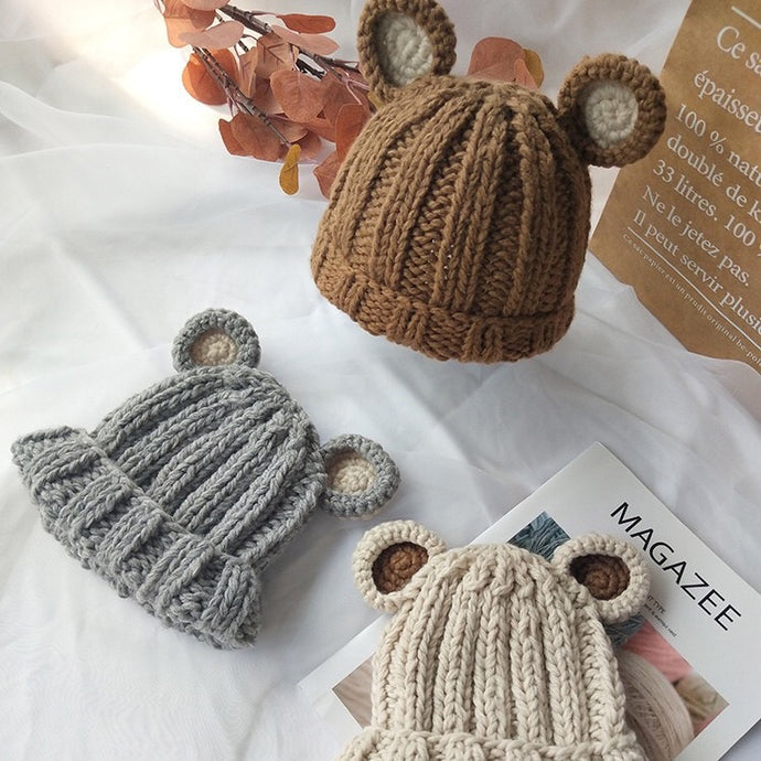 Hand Crocheted Beanie - Bear - Cara Mia Kids