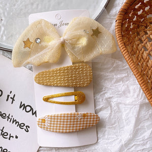 Handmade Yellow Hair Clip Set - Cara Mia Kids