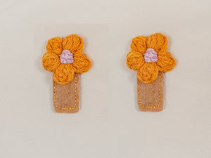 Hand Crocheted Flower Hair Clip - Cara Mia Kids